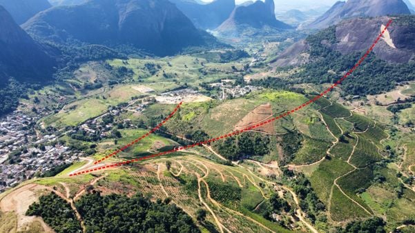 Maior tirolesa da América Latina, que ficará em Pancas, Noroeste do ES, terá quase três quilômetros