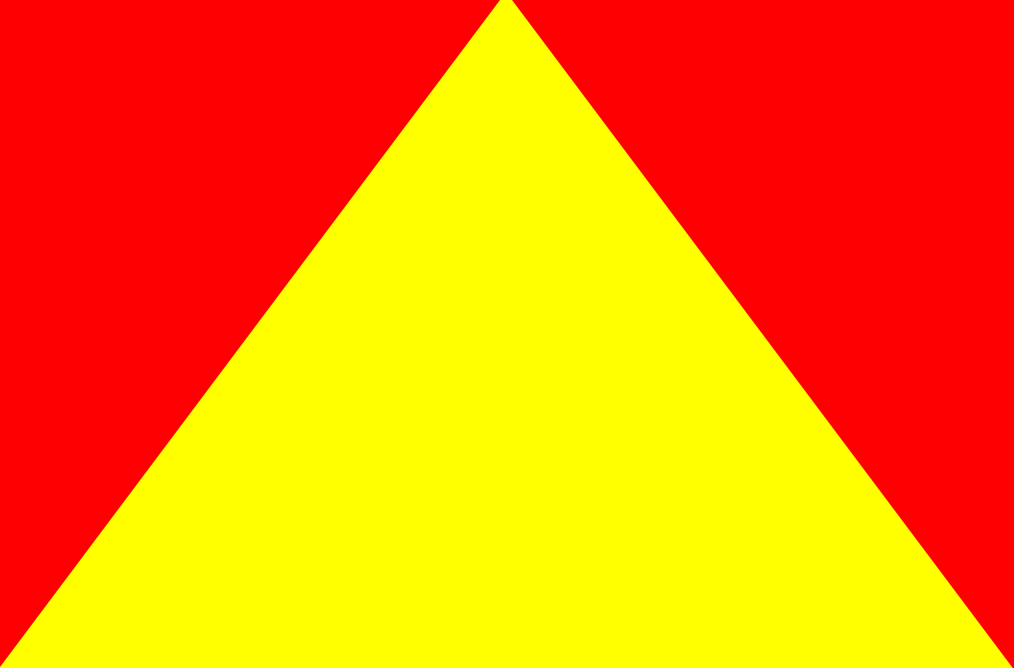 James idealizou até uma bandeira, cujo formato seria de um quadrado vermelho com um triângulo amarelo . Crédito: Wikipedia Commons