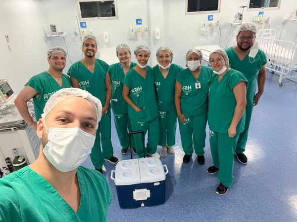 Equipe que realizou a captação órgãos do bebê no Hospital Infantil de Cachoeiro de Itapemirim