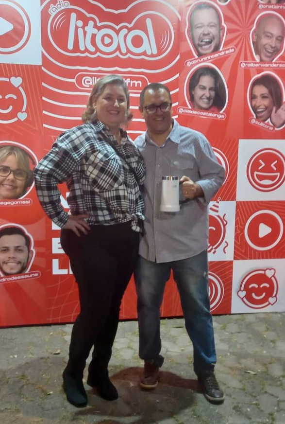 Glayson Bezerra, sócio-diretor da Link Publicidade, e a mulher, Miriele. Crédito: Arquivo Pessoal