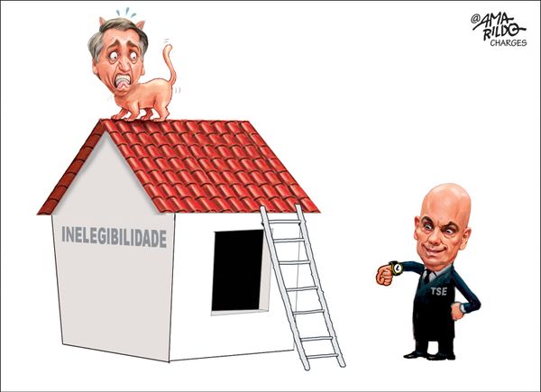 O gato subiu no telhado