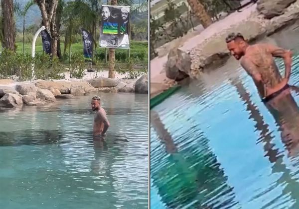Neymar mergulha em lado interditado em sua residência em Mangaratiba, no Rio de Janeiro