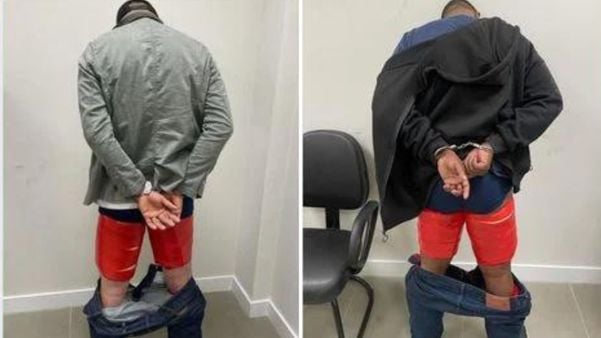 Homens foram presos com cocaína nas pernas em Vitória.