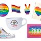 Vitrine de produtos do dia do Orgulho LGBTQIA+