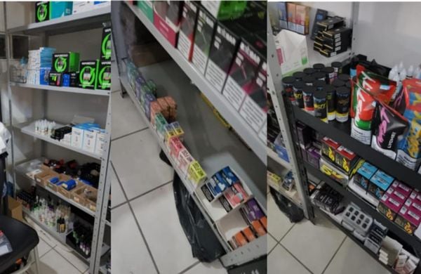 Cigarros e itens apreendidos durante Operação Vapor, na Grande Vitória por Reprodução | Polícia Civil
