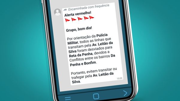 Mensagem viralizada sobre ônibus na Leitão da Silva