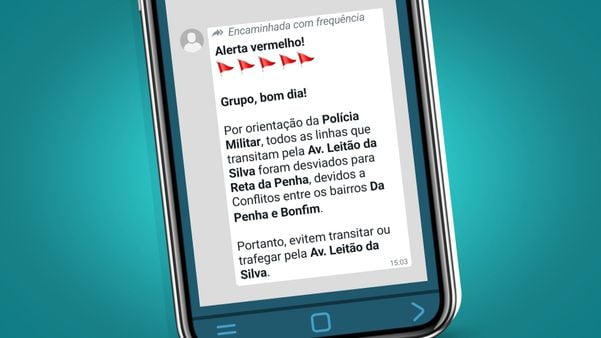 Mensagem viralizada sobre ônibus na Leitão da Silva