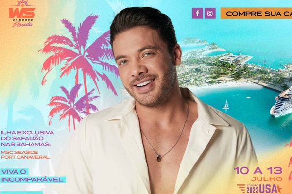 Site de venda para cruzeiro do cantor Wesley Safadão, que inclui parada na 