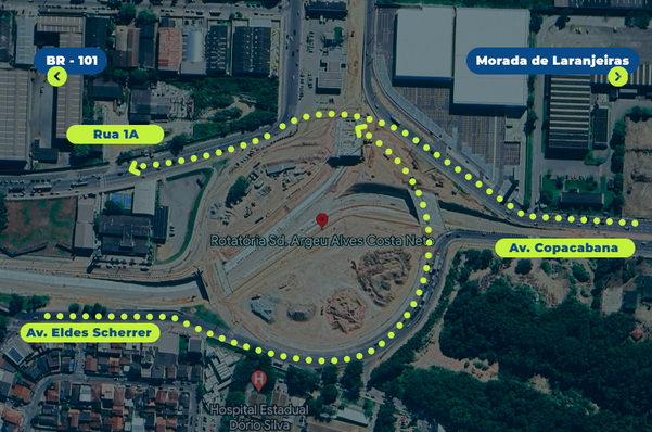 Confira nova mudança no trânsito da Rotatória do Ó, na Serra