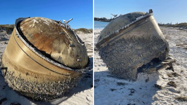 Agência espacial australiana encontra objeto cilíndrico misterioso em praia
