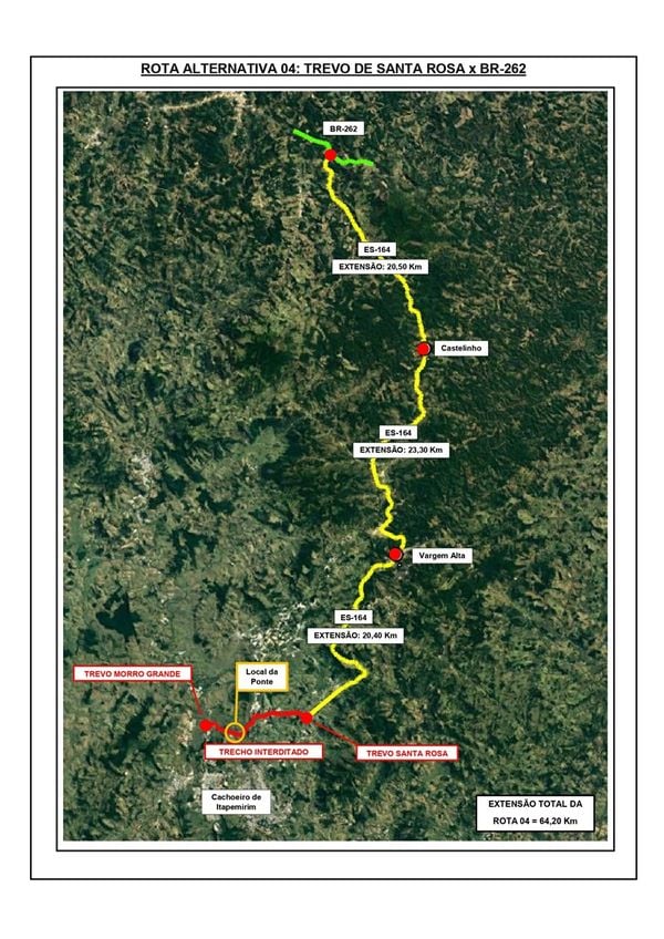 Trecho da ES-488 será interditado em Cachoeiro para obras em ponte  por DER ES 