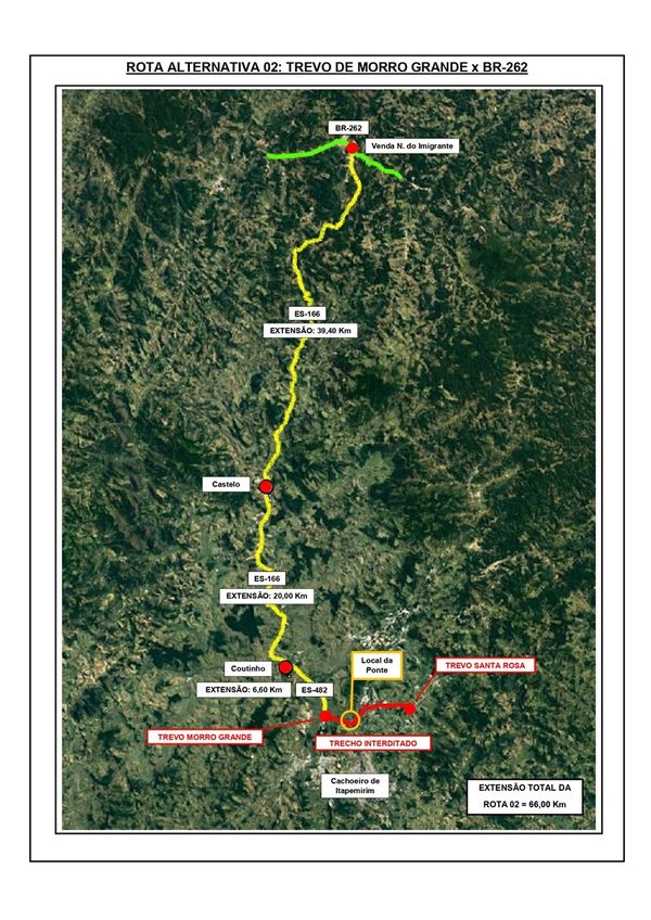 Trecho da ES-488 será interditado em Cachoeiro para obras em ponte  por DER ES 