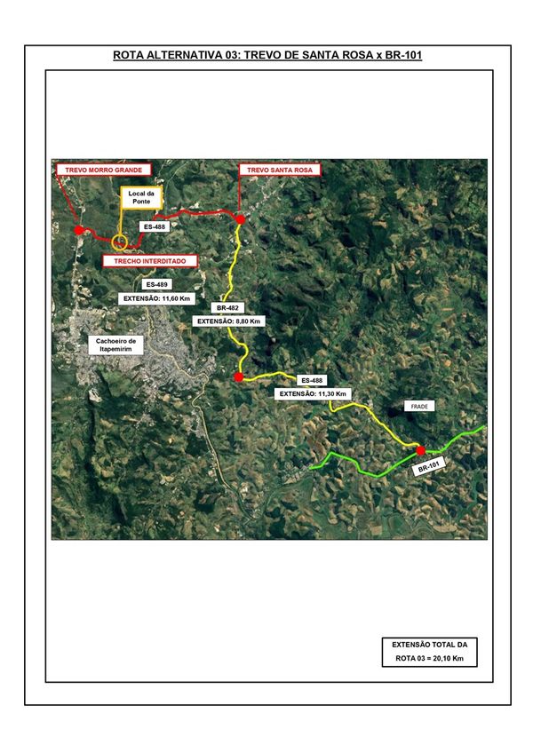 Trecho da ES-488 será interditado em Cachoeiro para obras em ponte  por DER ES 