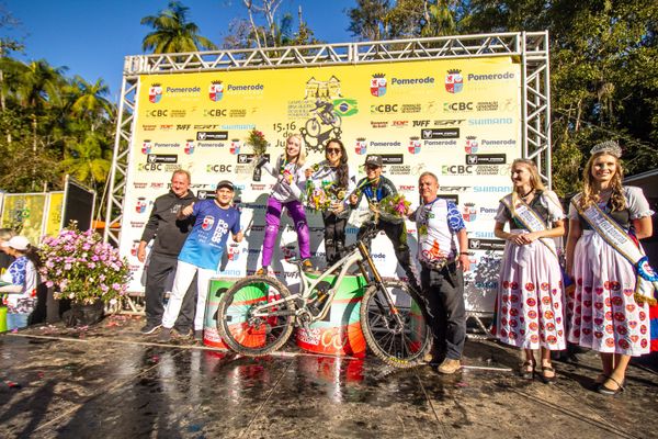 Pódio do Campeonato Braasileiro de Downhill 2023
