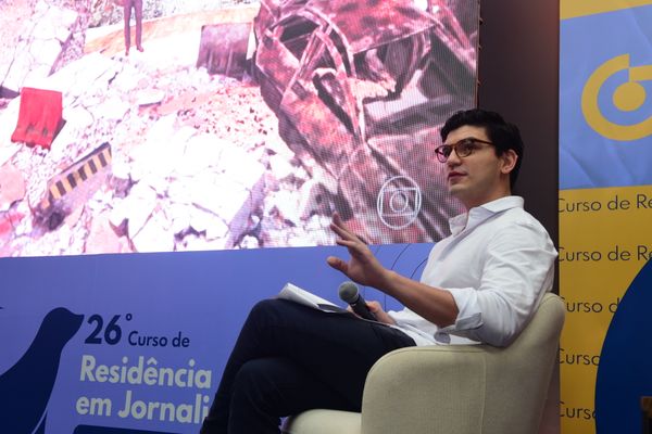 Estevan Muniz,  Repórter do Fantástico, Palestrante do lançamento Curso Residência em Jornalismo, Vitória