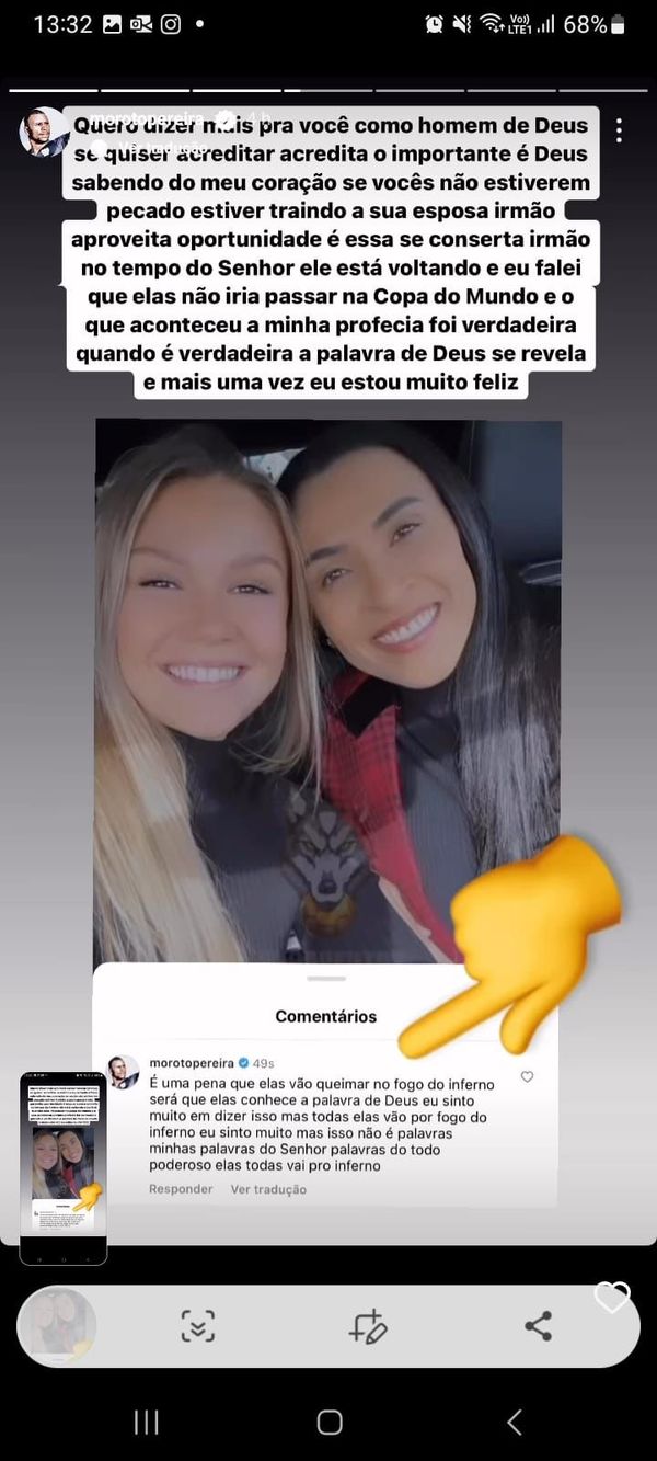 Morotó faz ataques homofóbicos contra Marta após jogo do Brasil