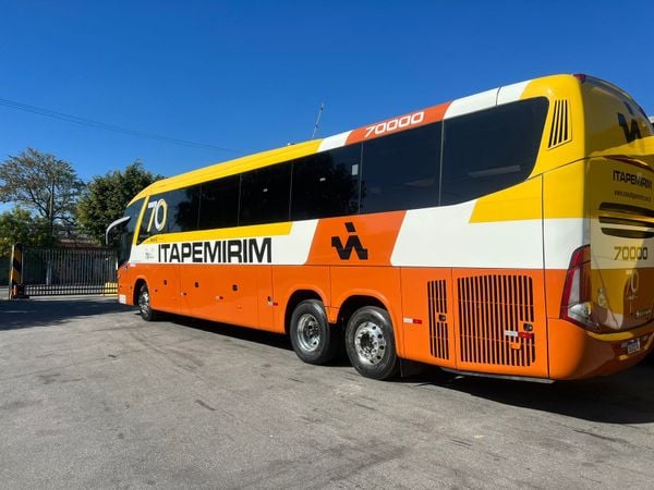 Itapemirim volta a rodar após arrendamento e ganha ônibus comemorativo  por Suzantur 