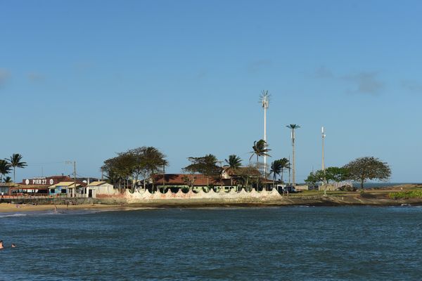 Antena camuflada como coqueiro instalada no Siribeira Clube em Guarapari por Vitor Jubini