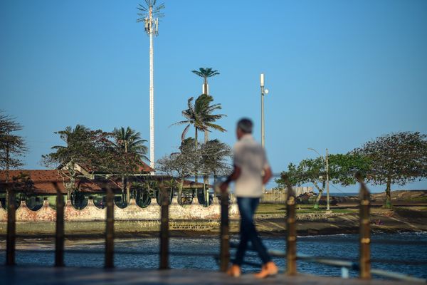 Antena camuflada como coqueiro instalada no Siribeira Clube em Guarapari por Vitor Jubini