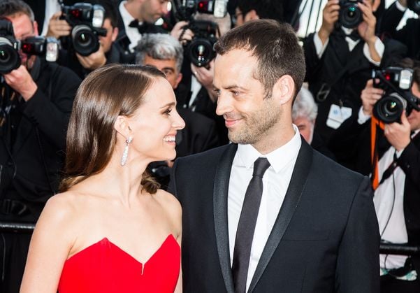 Natalie Portman e Benjamin Millepied durante o 68º Festival de Cannes, em 2015