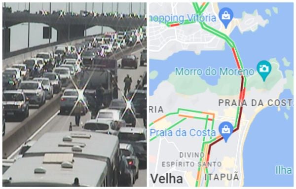 Trânsito lento nos dois sentidos da Terceira Ponte