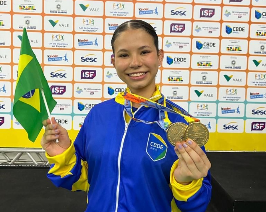 A atleta conquistou os títulos na Gymnasiase, a maior competição escolar do mundo, que está acontecendo no Rio de Janeiro