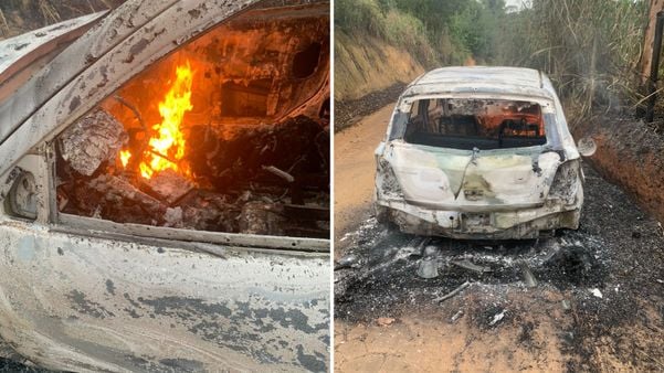 Corpo é encontrado dentro de carro incendiado em Jaguaré 