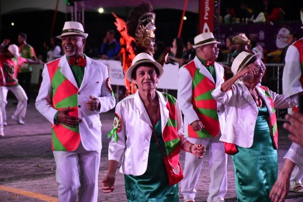 Minidesfile da Unidos de Jucutuquara no 2º dia de evento, no Pátio das Alegorias, em Vitória por Divulgação/Liesge