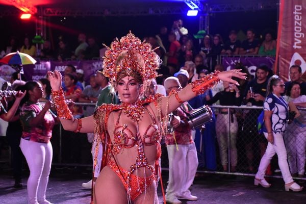 Minidesfile da Unidos de Jucutuquara no 2º dia de evento, no Pátio das Alegorias, em Vitória por Divulgação/Liesge