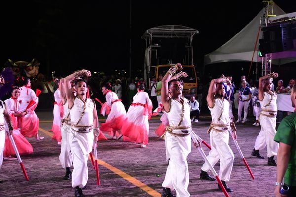 Minidesfile da Unidos de Jucutuquara no 2º dia de evento, no Pátio das Alegorias, em Vitória por Divulgação/Liesge