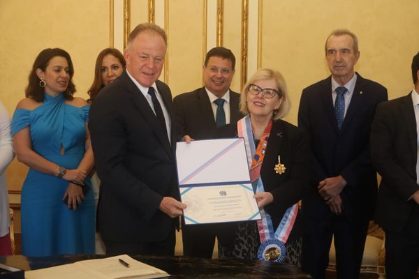 Governador Renato Casagrande entrega comenda Jeronymo Monteiro à presidente do STF, ministra Rosa Weber