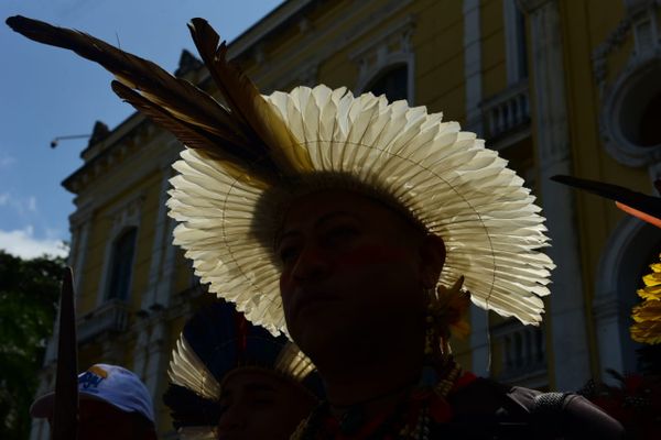 Indígenas fazem manifestação contra marco temporal por Ricardo Medeiros