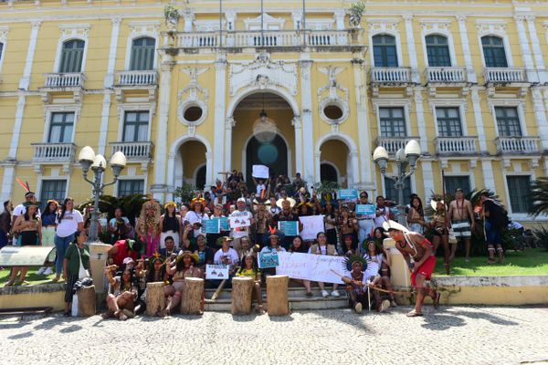 Indígenas fazem manifestação contra marco temporal por Ricardo Medeiros