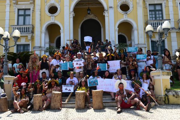 Indígenas fazem manifestação contra marco temporal por Ricardo Medeiros