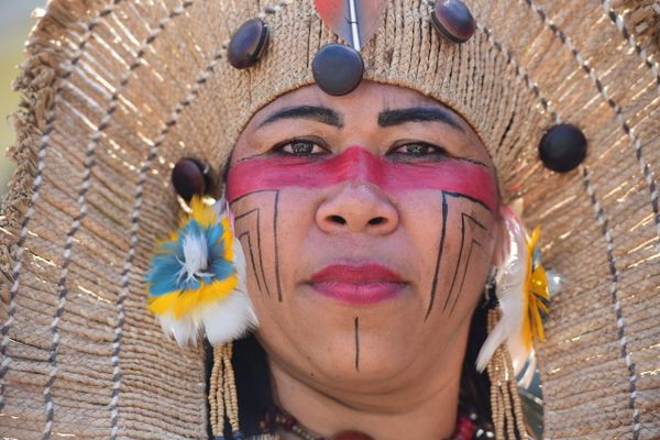 Indígenas fazem manifestação contra marco temporal por Ricardo Medeiros