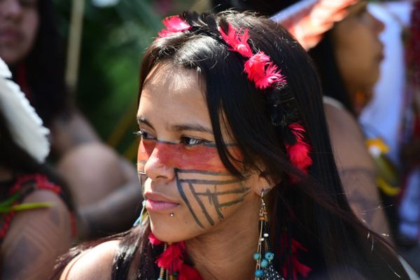 Indígenas fazem manifestação contra marco temporal por Ricardo Medeiros