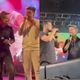 A dupla sertaneja capixaba Pedro e Willian se apresentou ao lado de Michel Teló durante show em Camburi, no último sábado (9)
