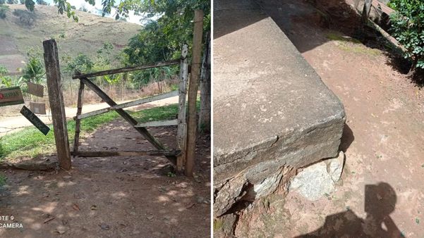 Pais reclamam de uma cerca que está quebrada na escola e da situação da fossa, que é antiga