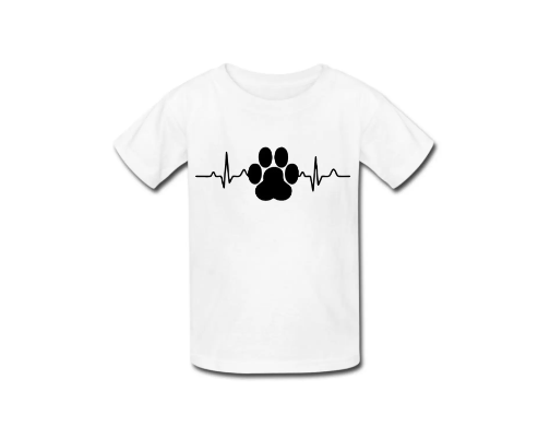 Camiseta Infantil Quatro Patas Batimentos Cardiacos 