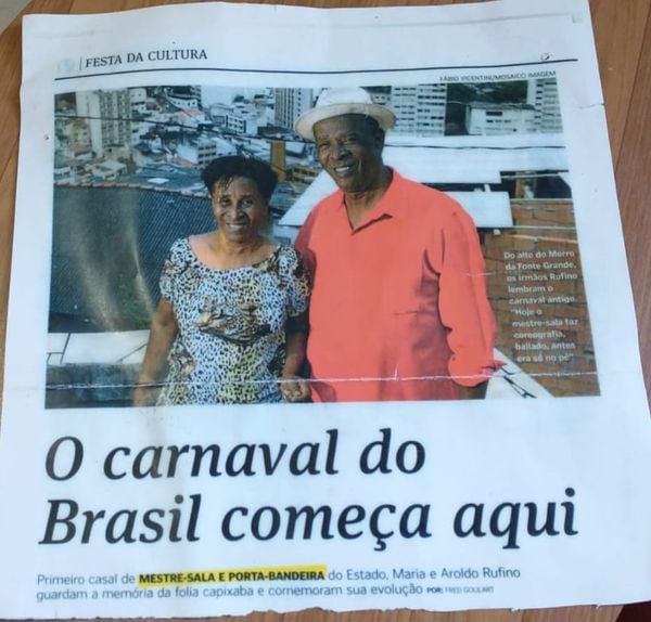 Aroldo de Oliveira, o primeiro mestre-sala da escola, ganhou destaque em páginas de A Gazeta