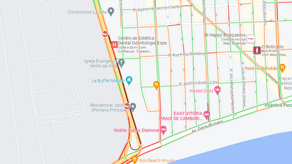 Trânsito está agarrado em trecho da Avenida Norte Sul, em Vitória