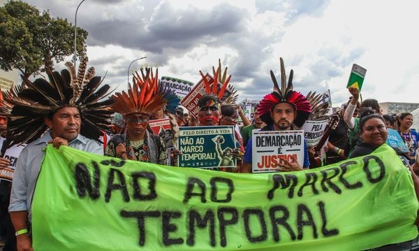 Protesto de indígenas contra marco temporal