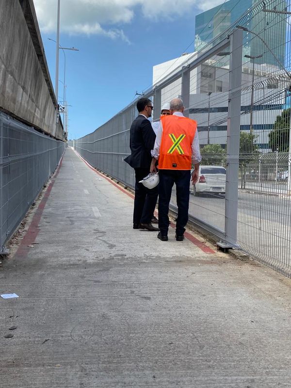 Vistoria MPES à ciclovia e terceira ponte, com promotor Pedro Ivo por MPES