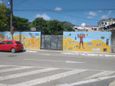 Moradores e estudantes de Santo Antonio constroem um mosaico em um dos muros do bairro da capital capixaba