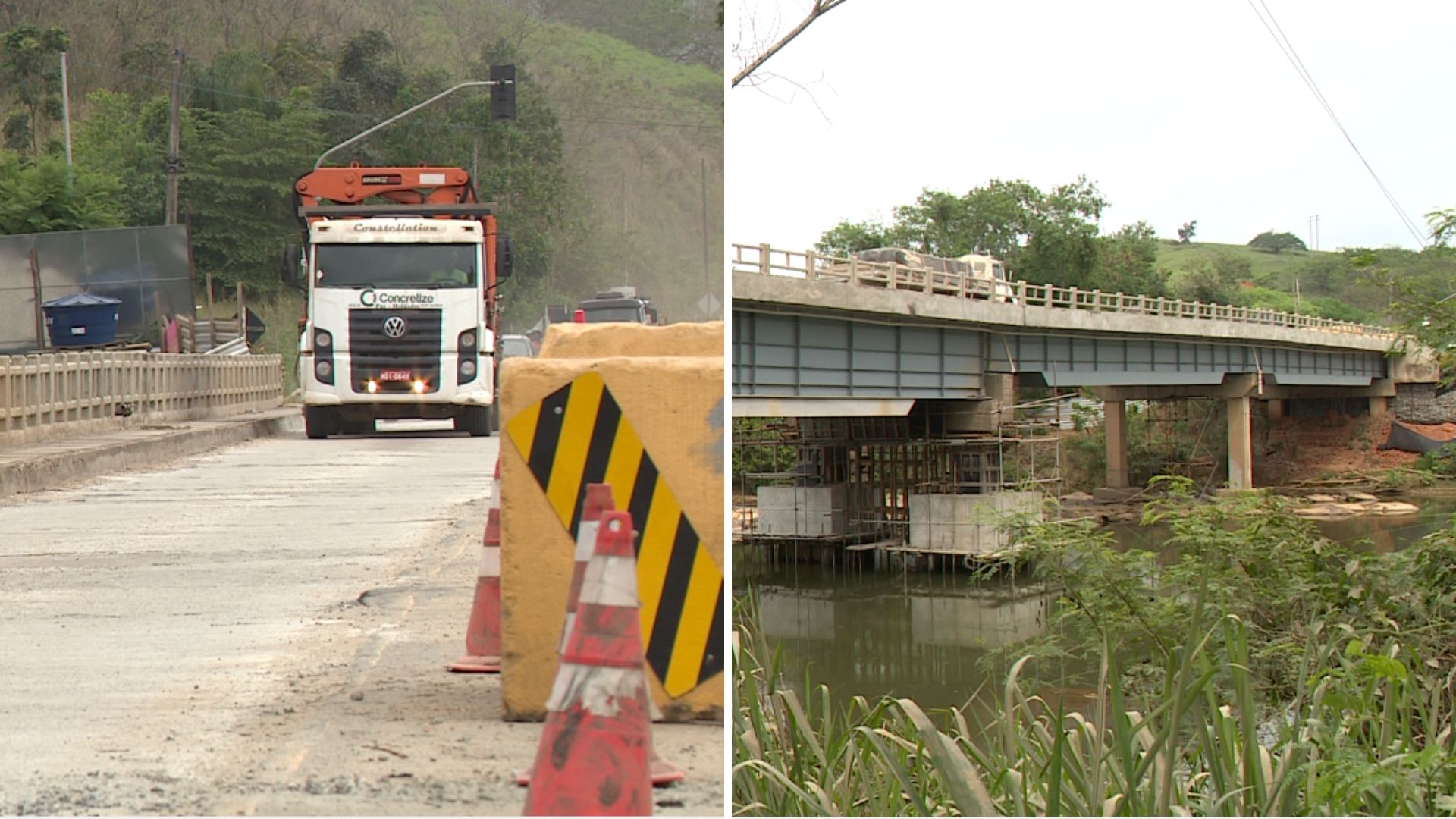 Tráfego de veículos no trecho da ponte sobre o Rio Itapemirim ficará em pare e siga até outubro, quando as obras devem ser finalizadas