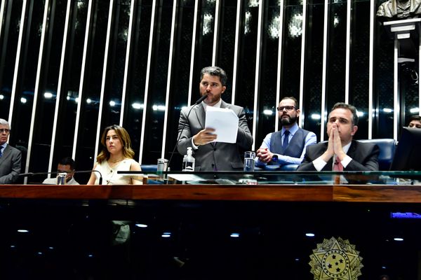 Soraya Thronicke, Marcos Rogério e Rodrigo Pacheco durante sessão em que foi aprovado o marco temporal