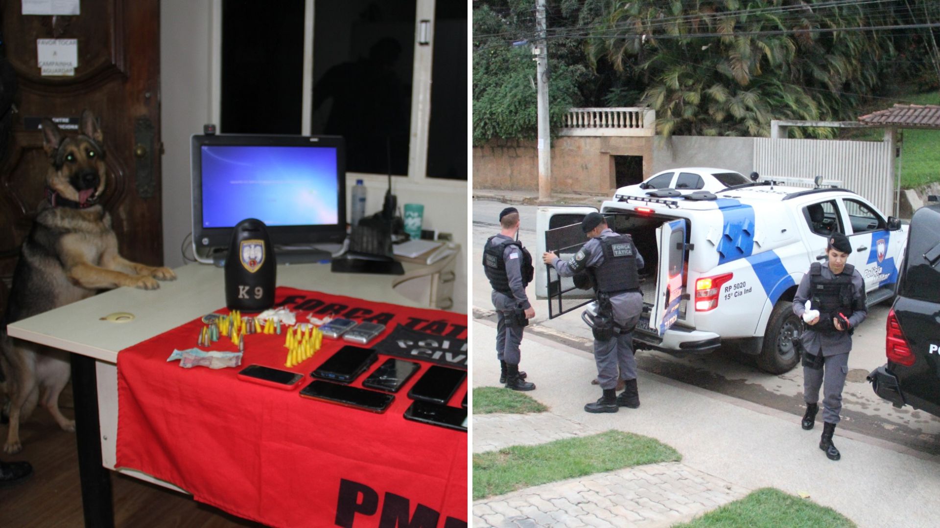 Dois homens foram presos e um adolescente foi apreendido durante operação da Polícia Civil, com apoio da Polícia Militar, na quinta-feira (28), no bairro Mangueira