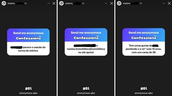 Mensagens de injúria e difamação são divulgadas por um perfil em uma rede social