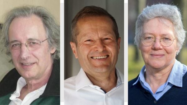 Pierre Agostini, Ferenc Krausz e Anne L'Huillier, vencedores do Prêmio Nobel de Física 2023