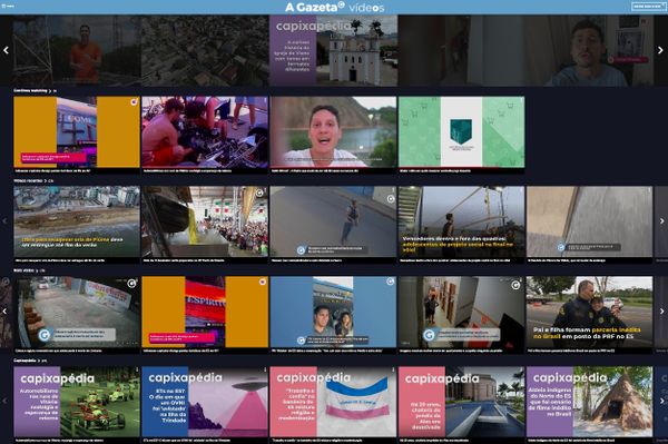 Usuários podem navegar pela área de vídeos, como em uma plataforma de streaming